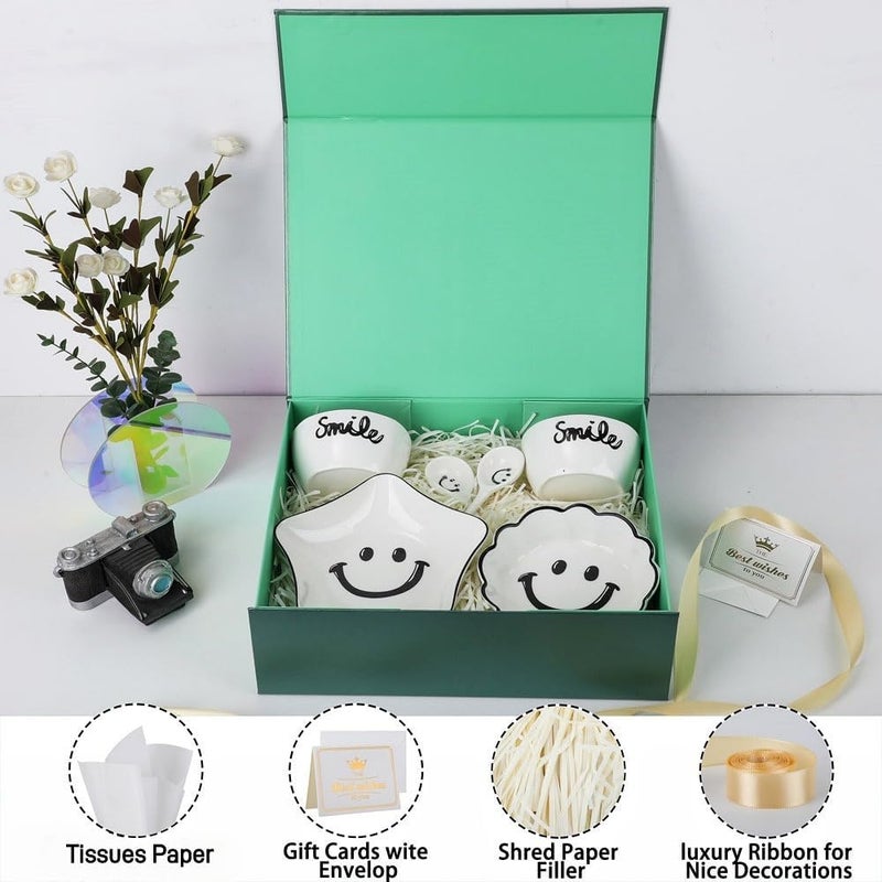 UoeRing 6 Pack Green Gift Box Large 13.5x11.8x4.7 inch Luxury Gift Box for Presents with Magnetic Closure Lid Collapsible,Birthday,Christmas,Contains Card, Ribbon, Tissue Paper,Shredded Paper Filler - Image 3